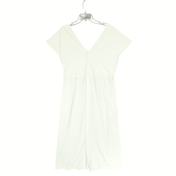 Aday Midi Dress sz S Women Super Swish Ivory Surplice Neck Rope Belt‎ Minimalist - Picture 4 of 15